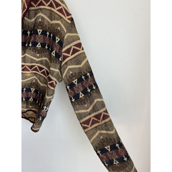 Vintage Flashback Aztec Tapestry Southwestern Western Cropped Cotton Jacket L - Picture 2 of 7